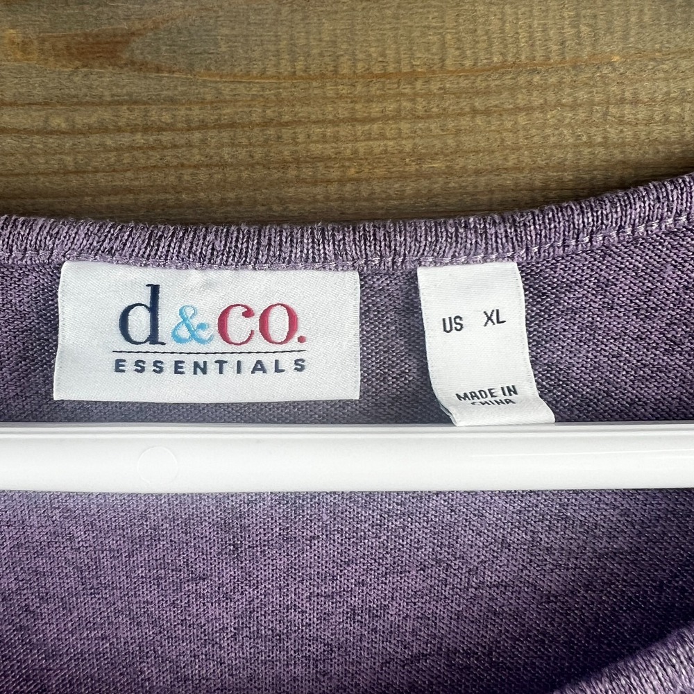 D & Co Essentials Womens Shirt 3/4 Sleeve Round‎ Neck Tunic Basic Minimalist XL - Picture 7 of 8